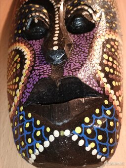 Dřevěná dekorace maska - 5