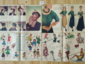 32x starý časopis ELLE 1946 1947 Francie X150 - 5