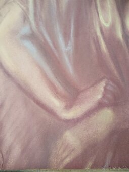 obraz KUDRNATÁ DÍVKA, akt, pastel, nesignováno - 5