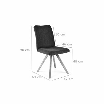 Dubový designový set židlí s lavicí - 5
