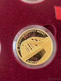 Zlato / sada zlatých mincí ČNB MPR Mosty proof - 5