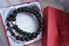 SLEVA Partnerské minerálními náramky z lávy akce VALENTÝN - 5