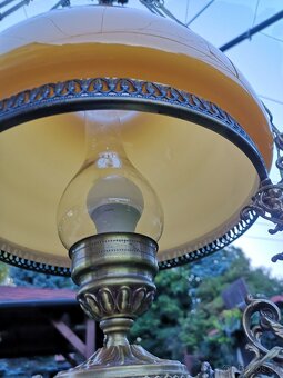 Mosazný lustr, petrolejka - 5