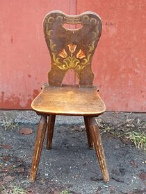 Starožitná malovaná židle - 5