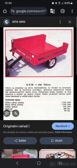 Prodám originální kárku za mt8 070,075 - 5
