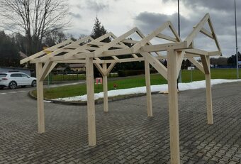 Dřevěný přístřešek 4,6x3,5 m s dovozem ČR i SR, jiné rozměry - 5