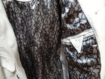 Krásný krémový kabát vel. S - 5