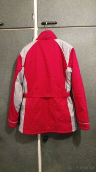 Zimní červeno šedivá bunda nebo kabát - 5