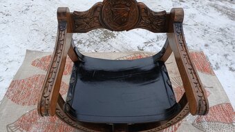 Starožitné rytířské křeslo-DAGOBERT - 5