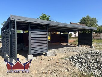 Carport s úložným boxem, garážová stání 9×6,5 m - 5