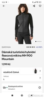 Dámská turistická hybridní fleecová mikina QUECHUA - L - 5