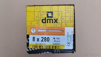 50ks konstrukřní vruty 8x280 talířova hlava, torx - 5