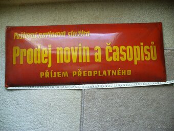 STARA-SMALTOVANA REKLAMNI CEDULE-NOVINY A CASOPISY. - 5