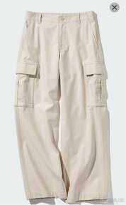 Nové plátěné cargo kalhoty prodloužené délky Uniqlo, vel. L - 5