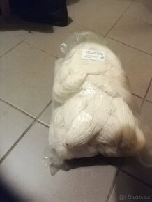 Vlněná příze dvojitá, krémově bílá, cca 1kg - 5