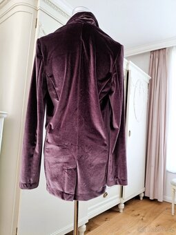 Nové sametové fialové sako M 38 Amisu New Yorker - 5