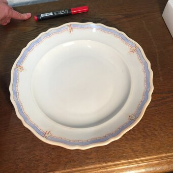 Malovaný porcelán tác talíře omáčník Loket 1833 Biedermaie - 5
