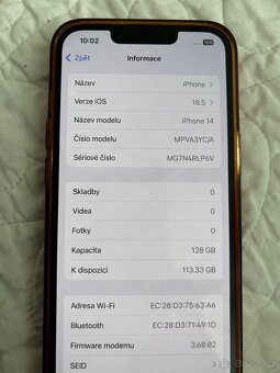 Prodám iPhone 14 128GB barva (PRODUCT)RED - 5