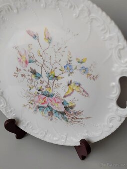 Krásný porcelánový servírovací talíře s květinovým decorem - 5