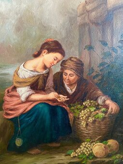 Starý krásný obraz, olejomalba - 5