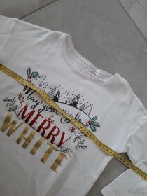 Zara dívčí bílé vánoční tričko jako nové vel 110 - 5
