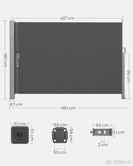 NOVÁ BOČNÍ MARKÝZA 180X450 CM - 5