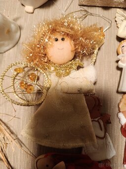 Mix vánočních ozdob a dekorací (dřevo, textil, vintage) - 5