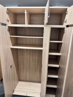 1x Krásná vysoká šatní skřín s nástavbou dub Sonoma - 5