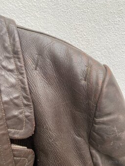kabát starý kožený kabát moto kabát veterán stará uniforma - 5