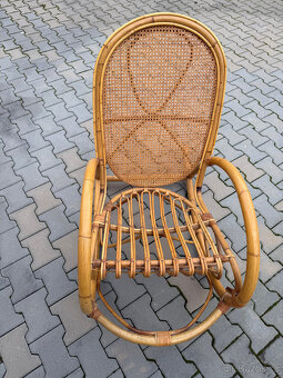 Luxusní, retro, přírodní ratanové houpací křeslo - 5
