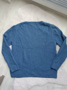 Dámský modrý vlněný svetr, vel. L - 5