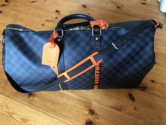 Louis Vuitton cestovní taška Keepall 55 1888 Race Damier Cob - 5