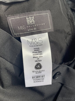 Pánský černý oblek Marks & Spencer (sako EU 48, kalhoty EU 3 - 5