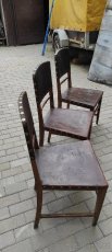Starožitné židle 3ks za 1500,- kůže - 5