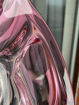 Mísa 29 cm, růžové hutní sklo, J. Hospodka Chřibská - 5