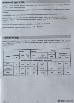 prodám PLYN.KOTEL (bojler) ENBRA 110 litrů - 5