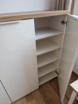 Komoda/botník, bílý lesk, 120 x 103 x 35 cm (š/v/h) - 5