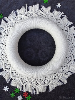 Nádherný adventní věnec, macramé. Nový - 5