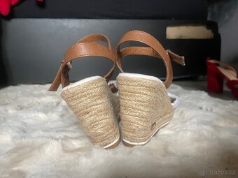 Espadrilky sandály na klínku platformě - 5