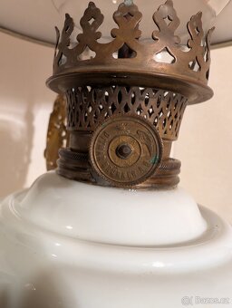 secesní petrolejka, petrolejový lustr, stahovačka - 5