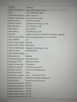 Herní PC i3-3240,8GB RAM,500GB HDD,RX 560 - 5