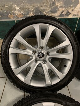 Alu kola Škoda R17 5X112 ZIMNÍ PNEU 225/45 R17 TOP STAV - 5