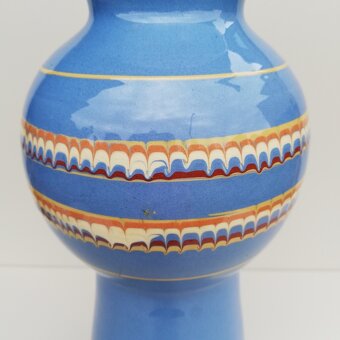 Retro keramická váza modrá mlhovina. - 5