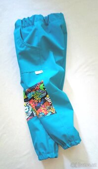 Nové TYRKYSOVÉ SOFTSHELLOVÉ KALHOTY 2-3 roky, 98 cm - 5