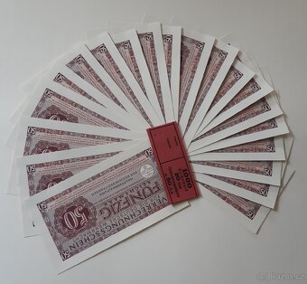 Kompletni 20ks balíček Wehrmacht 50 Reichsmark 1944,UNC - 5