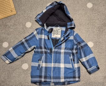 zimní souprava modrá kostkovaná kombinéza Tchibo 86-92 - 5