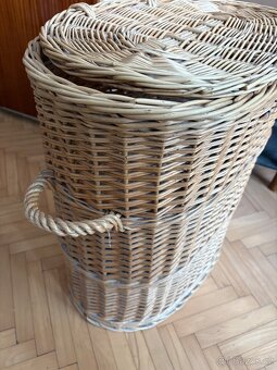 Oválný proutěný koš na prádlo (výška 61 cm) - 5