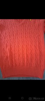 Oranžový pletený svetr značky Ralph Lauren - 5