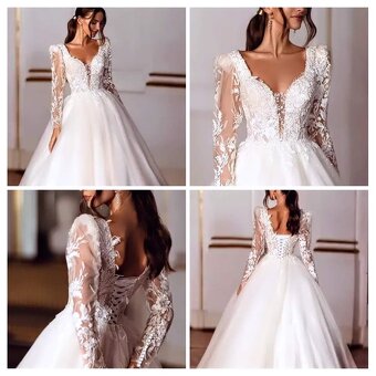 XS-S NOVÉ LUXUSNÍ svatební šaty CRYSTAL - 5