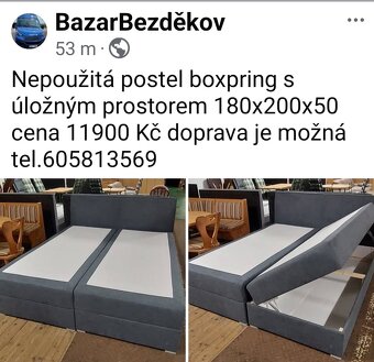 Postele boxpring s úložným prostorem - 5